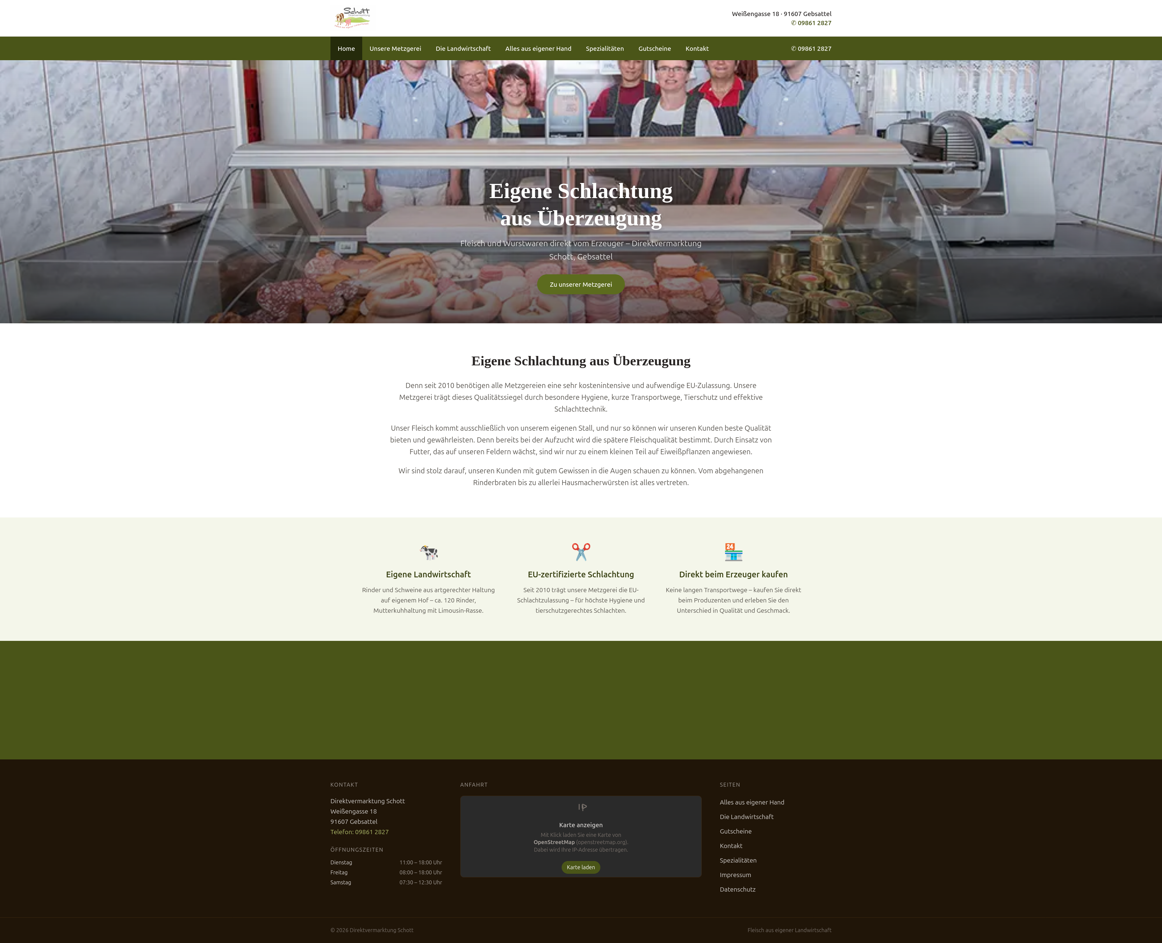 Screenshot Website Direktvermarktung Schott
