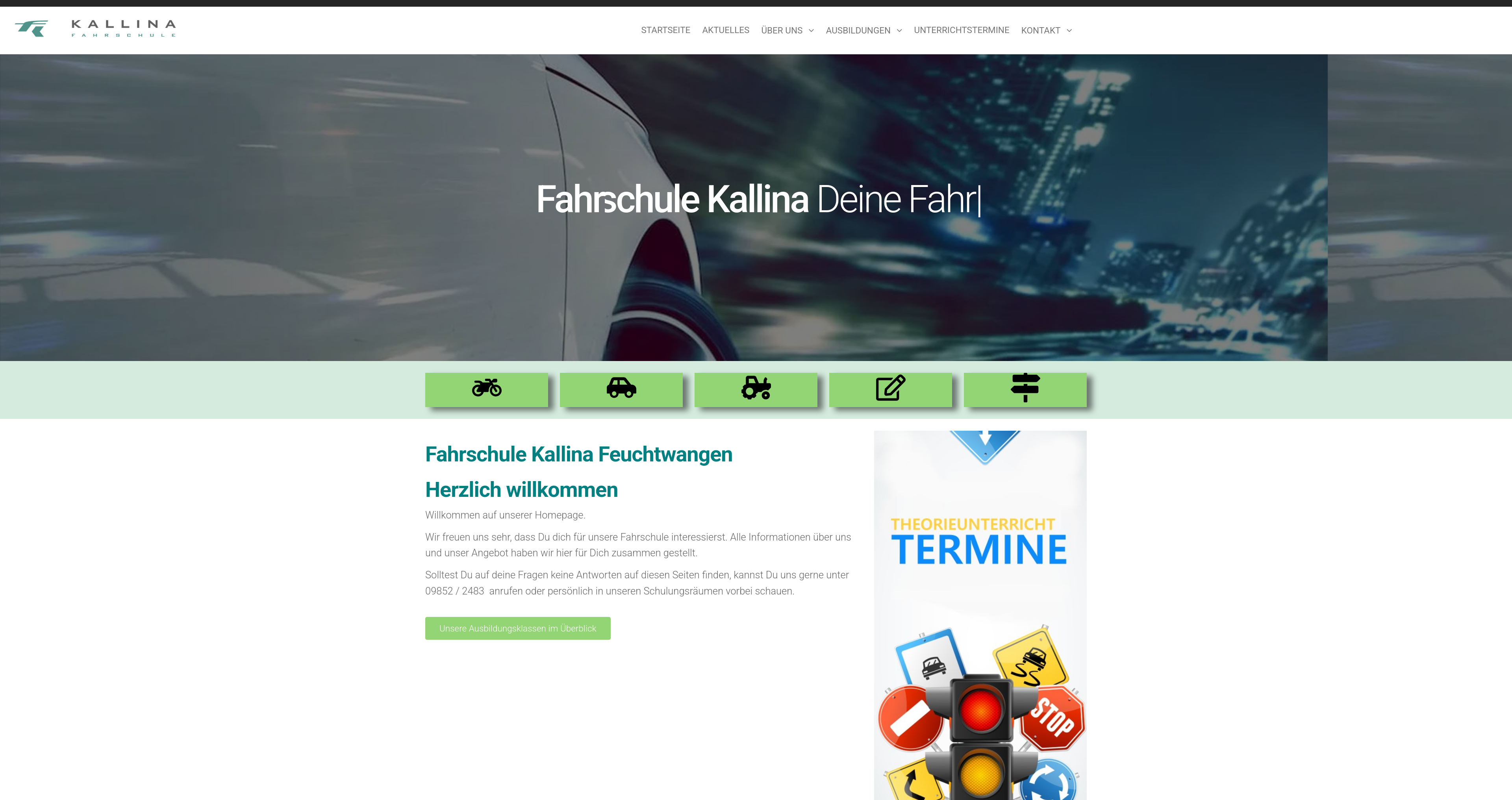 Screenshot Fahrschule Kallina Website